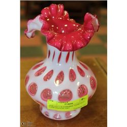 1948-1957 CRANBERRY "COIN DOT" VASE FENTON ART