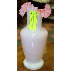 9-1/2" PINK FENTON STYLE VASE