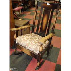 VINTAGE WOOD FRAMED ROCKING CHAIR