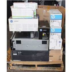 PALLET WITH 2 COMPUTER TOWERS, PHONE SYSTEM,