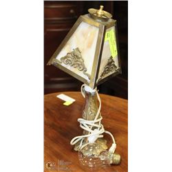 15" BRASS LAMP WITH MURANO GLASS SHADE 15"