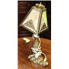 Image 1 : 15" BRASS LAMP WITH MURANO GLASS SHADE 15"