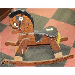 VINTAGE WOOD ROCKING HORSE