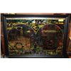 Image 1 : ANTIQUE STYLE WORLD MAP FRAMED MIRRORED DISPLAY