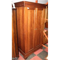 ANTIQUE SOLID WOOD 2 DRAWER ARMOIRE 37"X22"X76"H