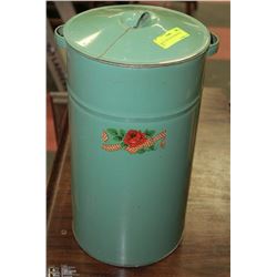 SMALL VINTAGE FLOWER BIN W/ LID