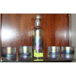 AURORA BOREALIS DESIGN 5 PC DECANTER & GLASS SET