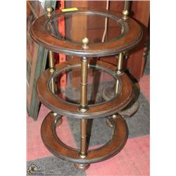 3-TIER ROUND TEMPERED GLASS SIDE TABLE