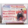 Image 1 : NEW BULLFIGHT ADVERTISING BRASS FRAMED 12"X25"