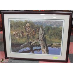 PROFESSIONALLY FRAMED WESTERN PIONEER PRINT