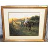 Image 1 : MATTED FRAMED GIRLS ON A HORSE 29X26. PICTURE