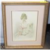 Image 1 : FLORENCE GRAVLER MATTED FRAMED COLORED SKETCH
