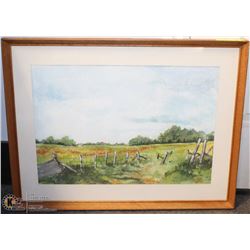 MILLWOOD FIELD BY JOYCE KAY FRAMED 25X20.