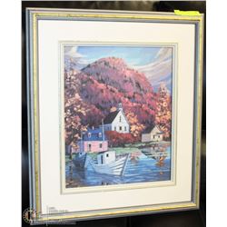 BEACH PAINTING FRAMED 20X24.