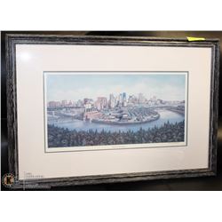 SIGNED MATTED EDMONTON PANORAMA 30X21 PRINT