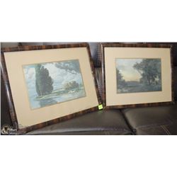 PAIR OF WOOD FRAMED LANDSCAPES