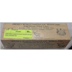 HERTERS FAMOUS ELK WAPITI STAG CALL IN BOX W/