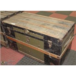 VINTAGE TRUNK WITH ORIGINAL LEATHER HANDLES