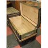 Image 2 : VINTAGE TRUNK WITH ORIGINAL LEATHER HANDLES