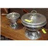 Image 1 : LOT OF 2 VINTAGE PEWTER CHAFING POTS.