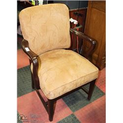 ESTATE DESIGNER SIDE CHAIR WITH WOOD ARMS
