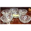 Image 1 : LOT OF 6 SMALL CRYSTAL CANDY BOWLS.