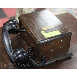 ANTIQUE NORTHERN ELECTRIC WOOD WALL TELEPHONE