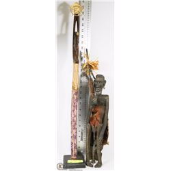 2 WOOD CARVED STATUES