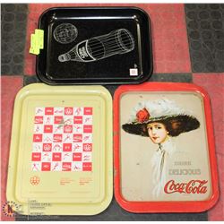 GROUP OF 3 VINTAGE COCA COLA TRAYS