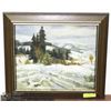 Image 1 : SNOWY HILLS OIL ON BOARD PAINTING BY MARIA WILSON