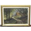 Image 1 : FOREST HOUSE FRAMED PAINTING 21X16.