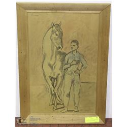 GANYMED FACSIMILE BY PICASSO FRAMED "JEUNE HOMME