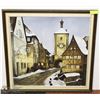 Image 1 : FRAMED VILLAGE PAINTING BY JOY SMIH 29"X29".