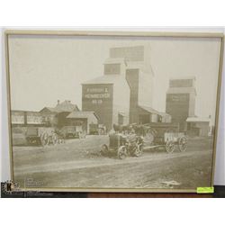 FABRIC FRAMED GRAIN ELEVATORS PRINT 31X25.