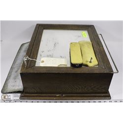 1900'S BARBER SHOP WATER DISPENSER AND TOWEL RACK