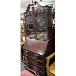QUEEN ANNE SECRETARYS DESK WITH KEY