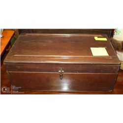 ESTATE WOOD CHEST 21"X12"X8"H