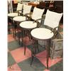 Image 1 : SET OF 4 WROUGHT IRON SWIVEL BAR STOOLS