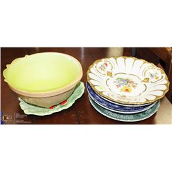 ESTATE ASSORTMENT OF 8 VINTAGE BOWLS AND PLATES
