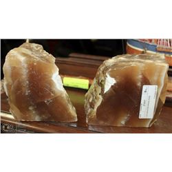 2 ALABASTER BOOK ENDS