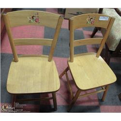 PAIR OF VINTAGE WOOD KIDS CHAIRS