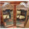 Image 1 : A PAIR OF HAND CARVED WOOD FRAMED MIRRORS