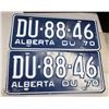 Image 1 : PAIR OF UNUSED 1970 ALBERTA  LICENSE PLATES