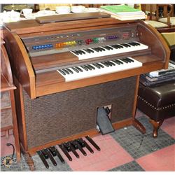 VINTAGE LOWRY ROLL TOP ELECTRIC ORGAN