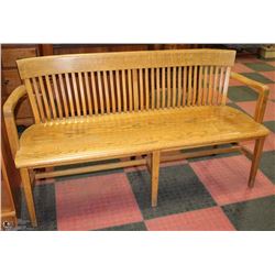 ANTIQUE OAK BENCH 59" LONG