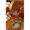 Image 2 : ESTATE LIDDED AMBER GLASS CANDY DISH