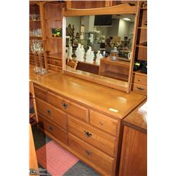 9) VILAS MAPLE DRESSER AND MIRROR