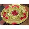 Image 4 : 3 DECORATIVE VINTAGE FLOWER GOOFUS GLASS PLATTERS