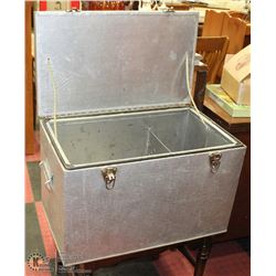 VINTAGE SALMON ICE BOX WITH BRASS WATER SPOUT