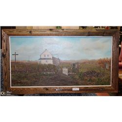 JAQUE FARM HOUSE TEXTURED PAINTING ON CANVAS